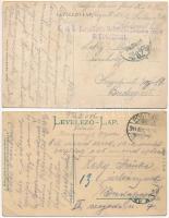 2 db RÉGI felvidéki város képeslap: Pöstyénfürdő és Nagyócsa, mindkettő tábori posta / 2 pre-1945 Up...