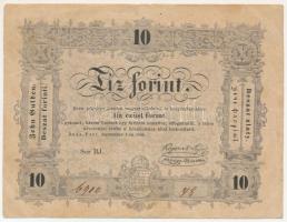 1848. 10Ft "Kossuth bankó" "BJ. 6910 78" T:F beszakadások Adamo G111