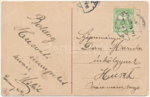 1911 Pozsony, Pressburg, Bratislava; Városi színház, villamos / theatre, tram (ázott sarok / wet cor...