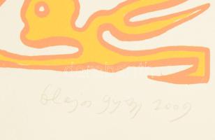 Olajos György (1953-): Vágyak söprése. Szitanyomat, papír, jelzett, számozott (4/15), 90×58 cm