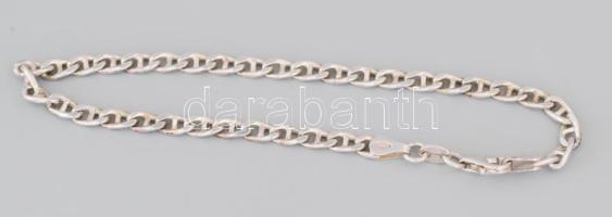 Ezüst (Ag) pálcikás nyaklánc és karkötő, jelzett, h: 45 cm, 19 cm, nettó: 11,9 g