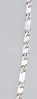 Ezüst (Ag) fantáziaszemes lapos nyaklánc, jelzett, h: 50 cm, nettó: 10,8 g