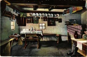 Casa taraneasca, interior. Socec &amp; Co. Soc. anon. Bucuresci. Colectia Al. Antoniu. Stengel &amp; Co. / Romanian folklore, peasant's house, interior (EK)