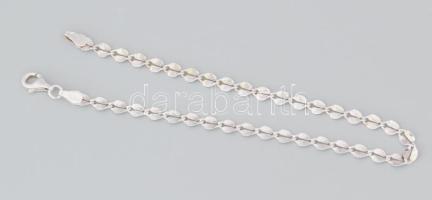 Ezüst (Ag) lamellás áttört karkötő, jelzett, h: 20,5 cm, nettó: 1,8 g