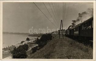 Balaton, déli part, gőzmozdony. photo