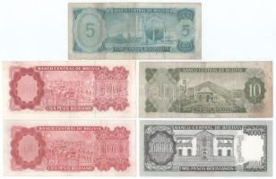 Bolívia 1962. 5B - 100B (4db,3xklf) + 1982. 1000B T:AU-F
Bolivia 1962. 5 Bolivianos - 100 Boliviano...