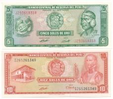 Peru 1971. 10S + 1974. 5S T:XF Peru 1971. 10 Soles de Oro + 1974. 5 Soles de Oro C:XF Krause P#99c, P#100b