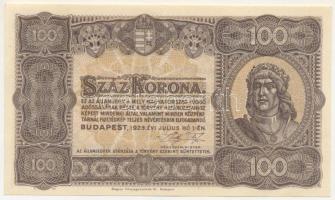 1923. 100K "Magyar Pénzjegynyomda Rt." nyomdahely jelöléssel T:XF Adamo K25