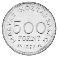 1992. 500Ft Ag "Károly Róbert" kapszulában, műanyag tokban T:UNC,AU (eredetileg PP) patina, ujjelnyomat, fo. Adamo EM123