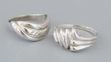 Ezüst (Ag) 2 db szalagmintás gyűrű, jelzett, méret: 55, 58, nettó: 5,2 g