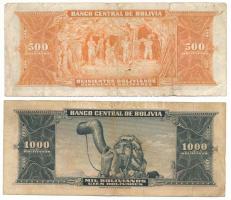 Bolívia 1945. 500B + 1000B T:F,VG, szakadás
Bolivia 1945. 500 Bolivianos + 1000 Bolivianos C:F,VG, ...