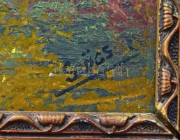 Szücs I jelzéssel: Magasles. Olaj, farost. Dekoratív, kissé sérült fakeretben. 44,5×35 m