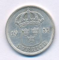 Svédország 1931G 50ö Ag "V. Gusztáv" T:AU,XF patina Sweden 1931G 50 Öre Ag "Gustaf V" C:AU,XF patina Krause KM#788