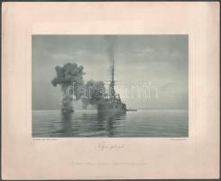 cca 1915-1920 Az Érdekes Újság 3 db háborús képe (katonai teherautó, hadihajó, géppuskás osztag). Bp...