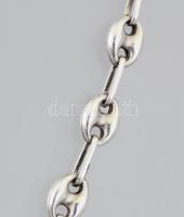 Ezüst (Ag) fantáziaszemes nyaklánc, jelzett, h: 56 cm, nettó: 14,6 g