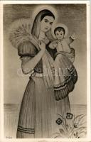 Kalászos Nagyasszony. Kalot Szépmíves Műhely kiadása s: Illéssy (apró szakadás / tiny tear)