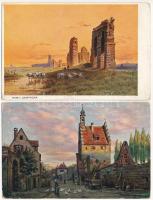 20 db RÉGI vegyes motívum képeslap, közte litho / 20 pre-1945 mixed motive postcards, with litho