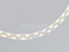 Ezüst (Ag) mintás lapos kígyó nyaklánc, jelzett, h: 45 cm, nettó: 6 g