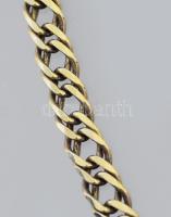 Ezüst (Ag) aranyozott duplaszemes lapos nyaklánc, jelzett, h: 41 cm, nettó: 11,6 g