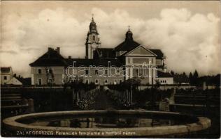 1933 Zalaegerszeg, Ferenciek temploma a kertből nézve (fl)