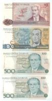 Brazília DN(1986-1988) 50C - 500C (4db,3xklf) T:UNC,AU Brasil ND(1986-1988) 50 Cruzados - 500 Cruzados (4pcs,3xdiff) C:UNC,AU