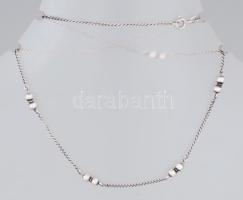 Ezüst (Ag) pancer nyaklánc golyós díszekkel, jelzett, h: 43 cm, nettó: 4 g