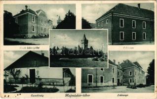 Hajmáskér, Hajmáskér-tábor, M. kir. tüzérségi lövőiskola, tiszti lakóépület, csendőrség, laktanya. Vitéz Sófalvi Károly kiadása (fa)