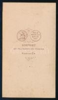 cca 1870 Három lány portréja, vizitkártya A. Schivert román udvari fényképész (Nagyszeben, Sibiu) mű...