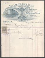 ca 1900 3 db dekoratív fejléces számla: Pfeffermann Imre, Kollarits József, Grossmann S