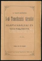 1898 A nagykőrösi temetkezési társulat alapszabályai és nyugtakönyve 43p. Papírborítóval, széle kissé gyűrött.