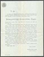 1905 A Délvidéki Magyar Közművelődésügyi Egyesület 4 db nyomtatványa, felhívása