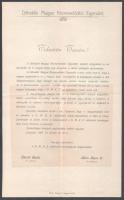 1905 A Délvidéki Magyar Közművelődésügyi Egyesület 4 db nyomtatványa, felhívása