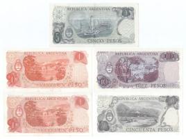 Argentína DN(1970-1973) 1P (2x) + 10P + DN(1974-1976) 5P + DN(1976-1978) 50P + DN(1977-1982) 500P (3...