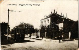 Szombathely, Frigyes főherceg laktanya, villamos (szakadás / tear)