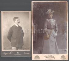 cca 1880-1900 10 db kabinetfotó klf műtermekből