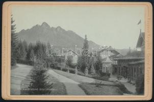 cca 1890-1900 Magas-Tátra, Alsótátrafüred, keményhátú fotó (leporellóból), kissé sérült karton, 10,5x16,5 cm / Vysoké Tatry, High Tatras, vintage photo, slightly damaged