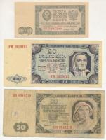 Lengyelország 1948. 2Zl + 5Zl + 20Zl T:XF-VG Poland 1948. 2 Zlotych + 5 Zlotych + 20 Zlotych C:XF-VG