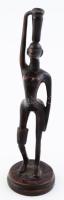 Afrikai stílusú műgyanta szobor, m: 22 cm