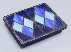 Üvegmozaik doboz, 15x11,5 cm