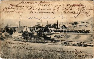 Pécs, bánya részlet, iparvasút. Karl Arthur kiadása (EB)
