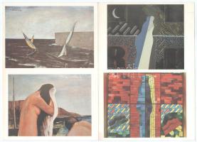 18 db MODERN motívum képeslap: Mozgó-Világ, művészeti lapok, vágatlan dupla méret