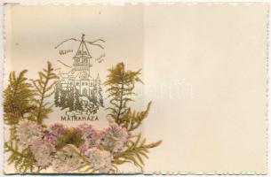 Mátraháza, Honvédtiszti Üdülő, préselt élővirágos képeslap, saját borítékban