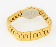 Longines férfi kvarc karóra. Jelzett, fém szíjjal, elem nélkül. d: 33 mm