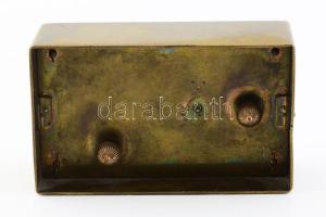 cca 1900 E. Doninger Graz két számlapos utazóóra, bronz tesz, fazettált szélű kissé sérült üveglap, ...