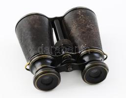 Régi látcső, jelzett, kopott, 11x11 cm