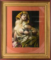 Tápai jelzéssel (Tápai/Tápay Lajos?), Benczúr Gyula után: Kleopátra. Pasztell, papír. Dekoratív, üve...