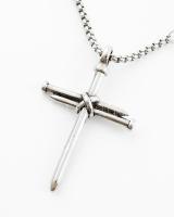 Nyaklánc fém kereszttel, h: 32 cm