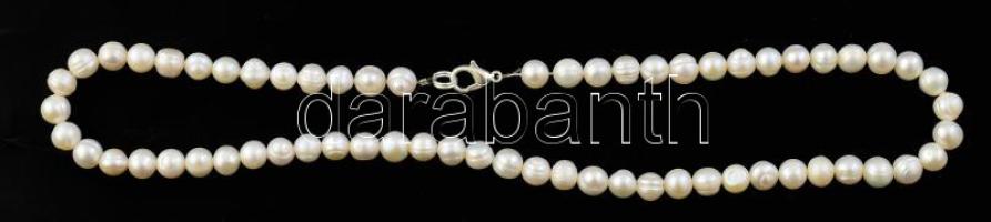 Tenyésztett gyöngy nyaklánc, h: 42 cm
