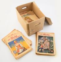 cca 1927-1928 Vegyes napilap gyűjtemény, közte "Új Idők" (kb. 25-30 db.) és "Az Ujság Vasárnapja" (kb. 25-30 db.), az utóbbi színes címlapokkal rajta ismert magyar művészek munkáival, Bardócz Árpád, Pályi Jenő...stb. Változó állapotban, közte több hiányos, sérült, gyűrött...stb.