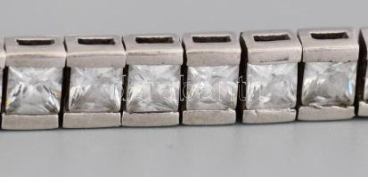 Ezüst (Ag) karkötő, köves díszítéssel, jelzett, h: 20 cm, bruttó 16g